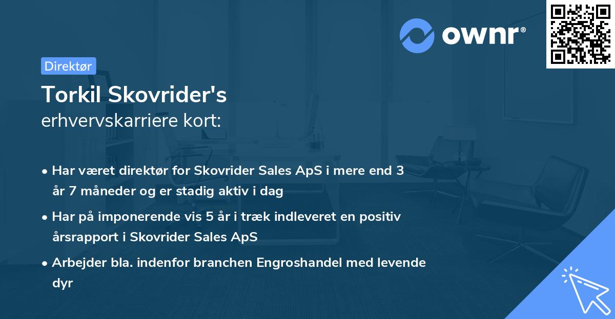 Torkil Skovrider's erhvervskarriere kort