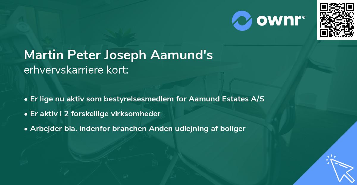 Martin Peter Joseph Aamund's erhvervskarriere kort