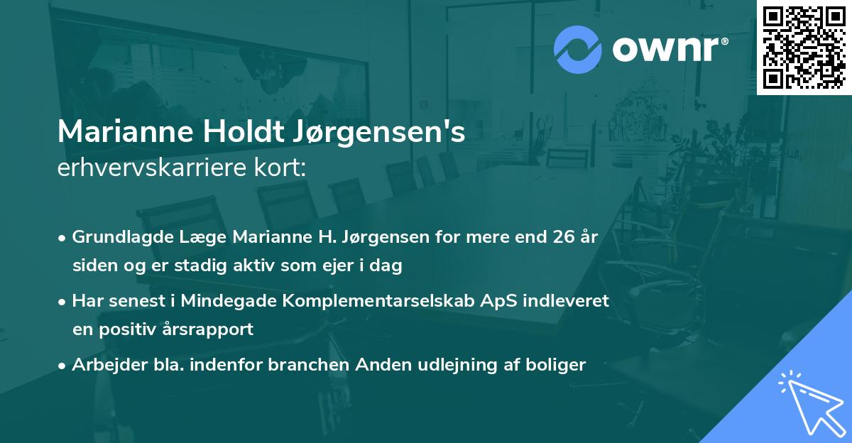 Marianne Holdt Jørgensen's erhvervskarriere kort