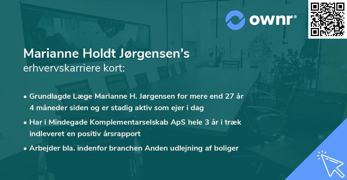 Marianne Holdt Jørgensen's erhvervskarriere kort