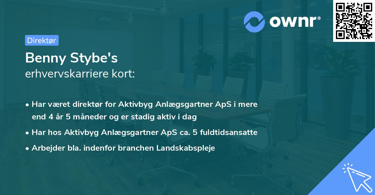 Benny Stybe's erhvervskarriere kort