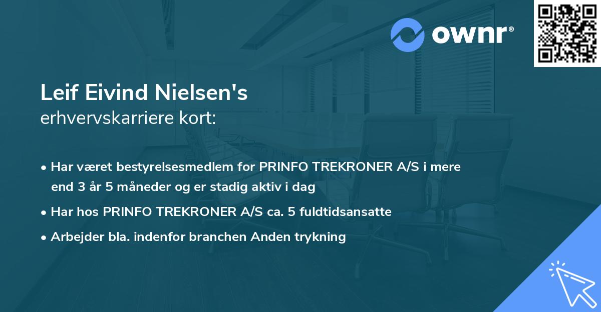 Leif Eivind Nielsen's erhvervskarriere kort