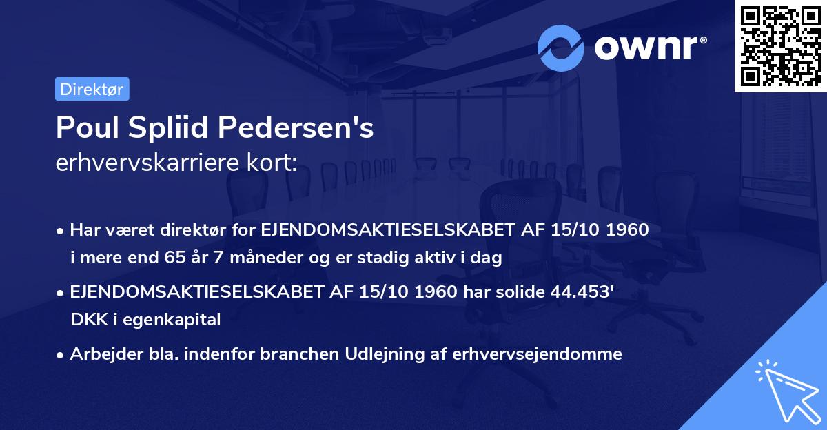 Poul Spliid Pedersen's erhvervskarriere kort