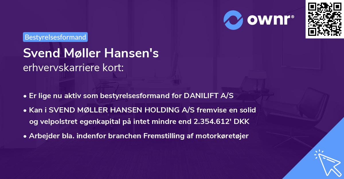 Svend Møller Hansen's erhvervskarriere kort