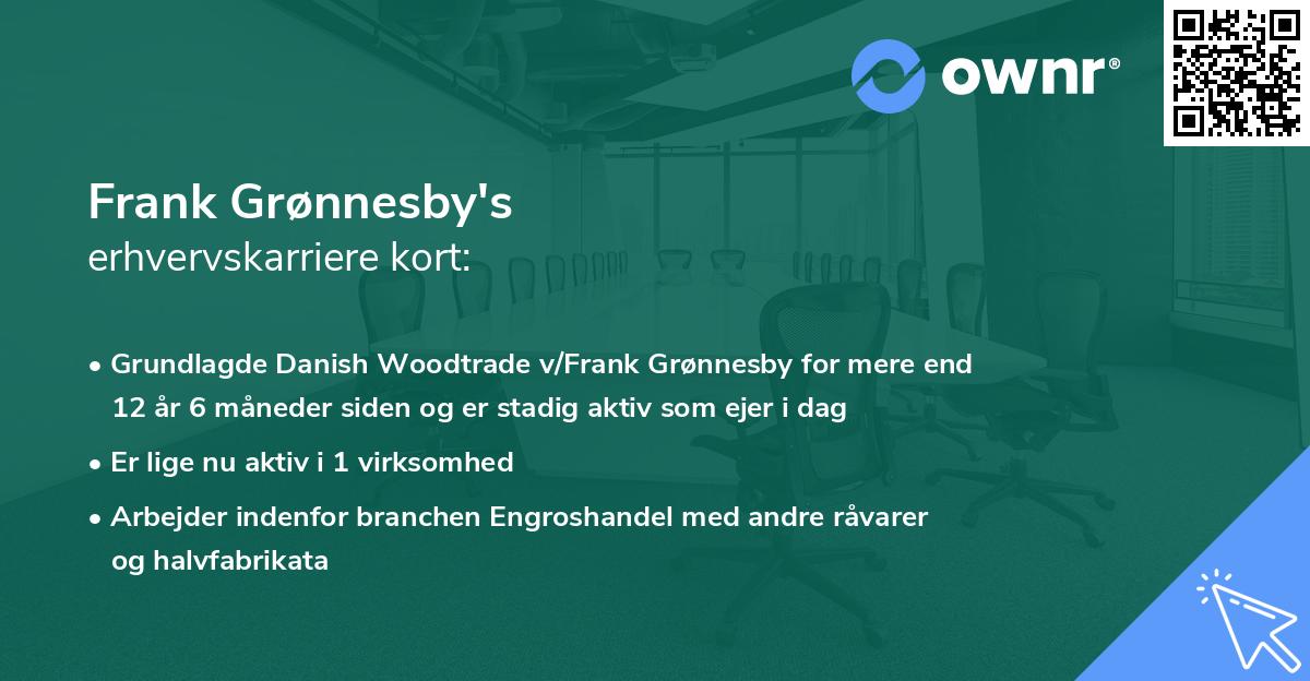 Frank Grønnesby's erhvervskarriere kort