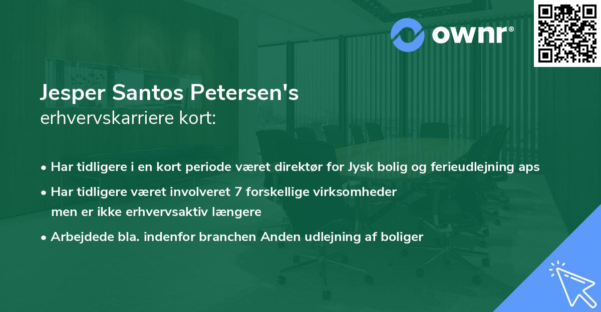 Jesper Santos Petersen's erhvervskarriere kort