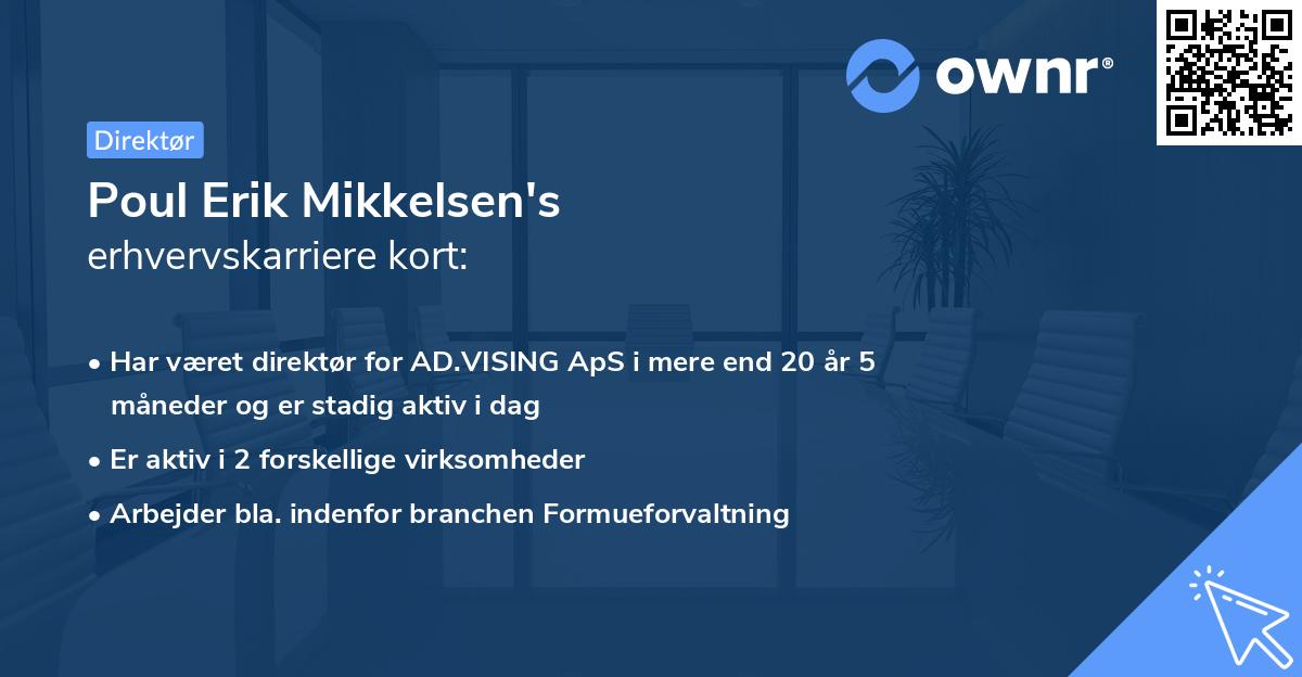 Poul Erik Mikkelsen's erhvervskarriere kort