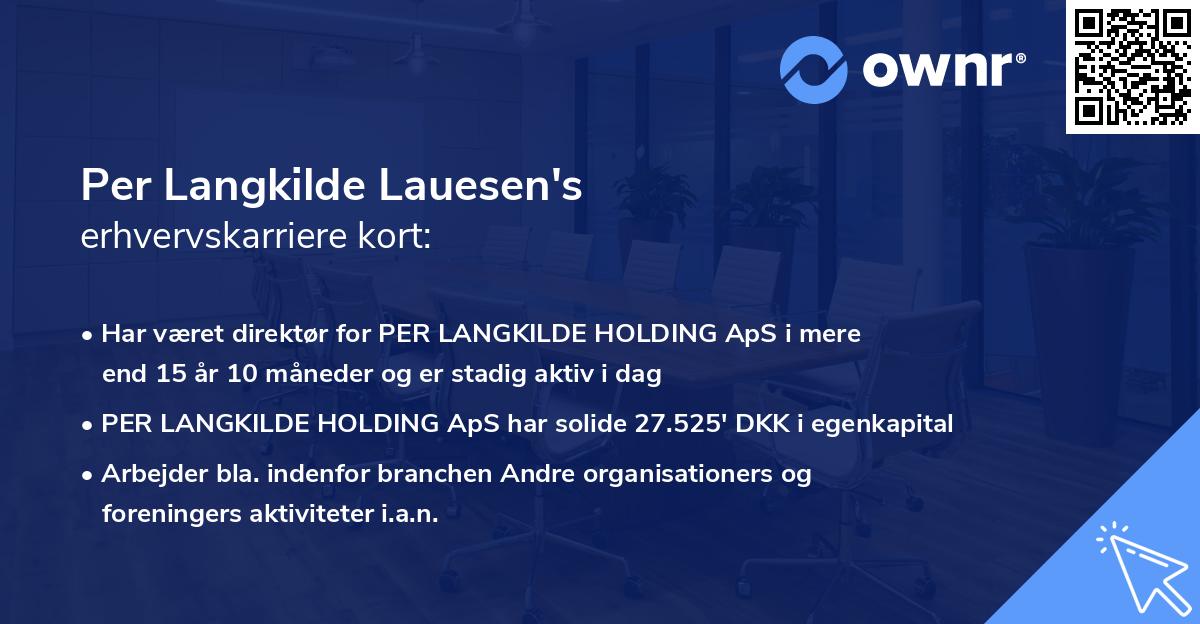 Per Langkilde Lauesen's erhvervskarriere kort