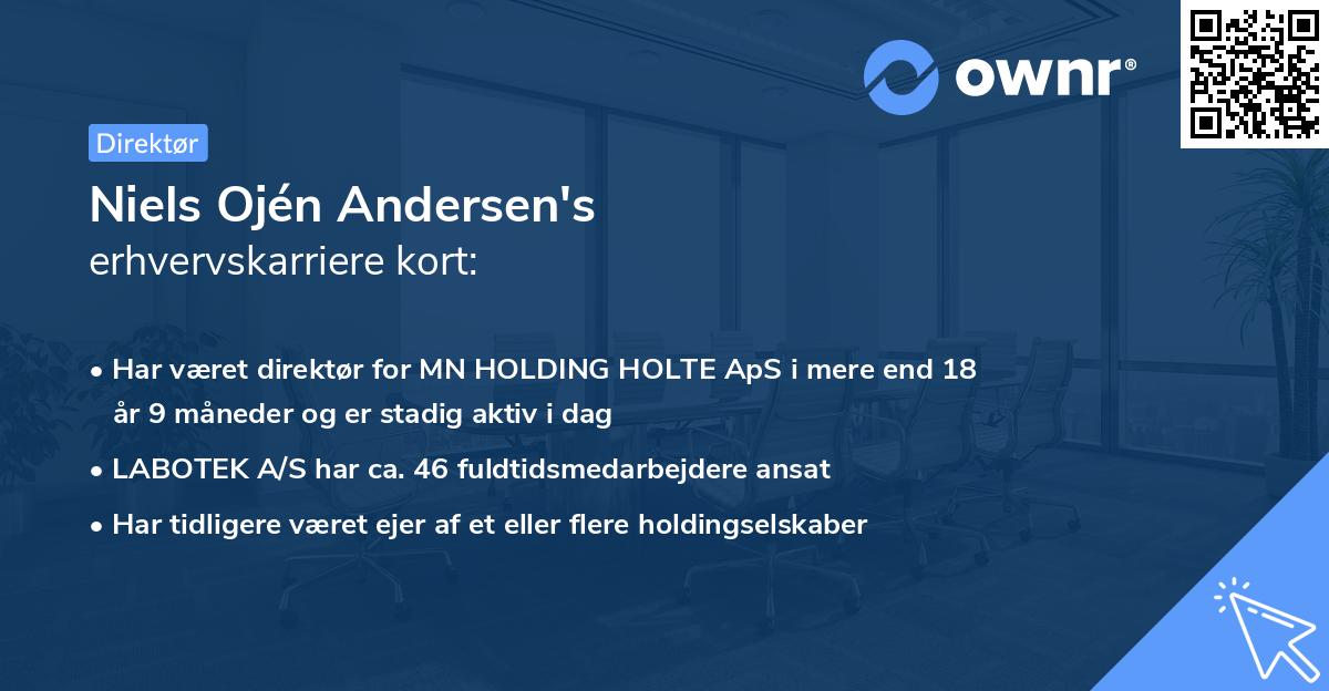 Niels Ojén Andersen's erhvervskarriere kort