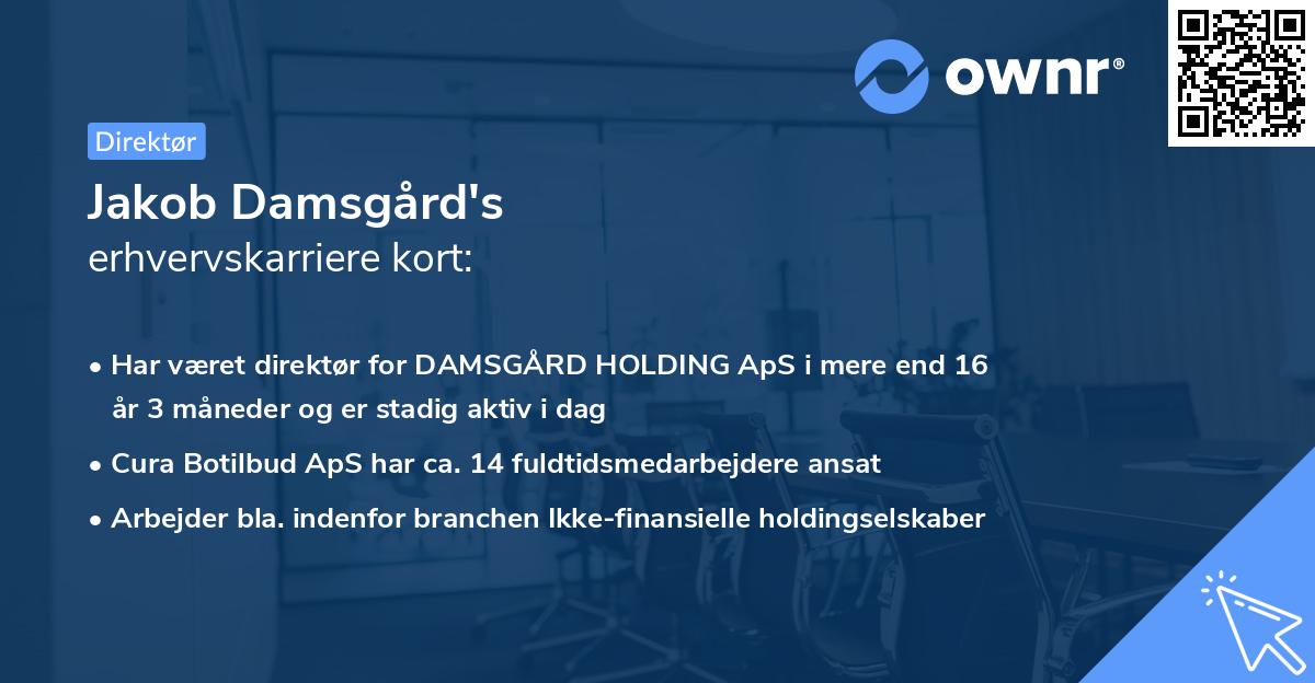 Jakob Damsgård's erhvervskarriere kort