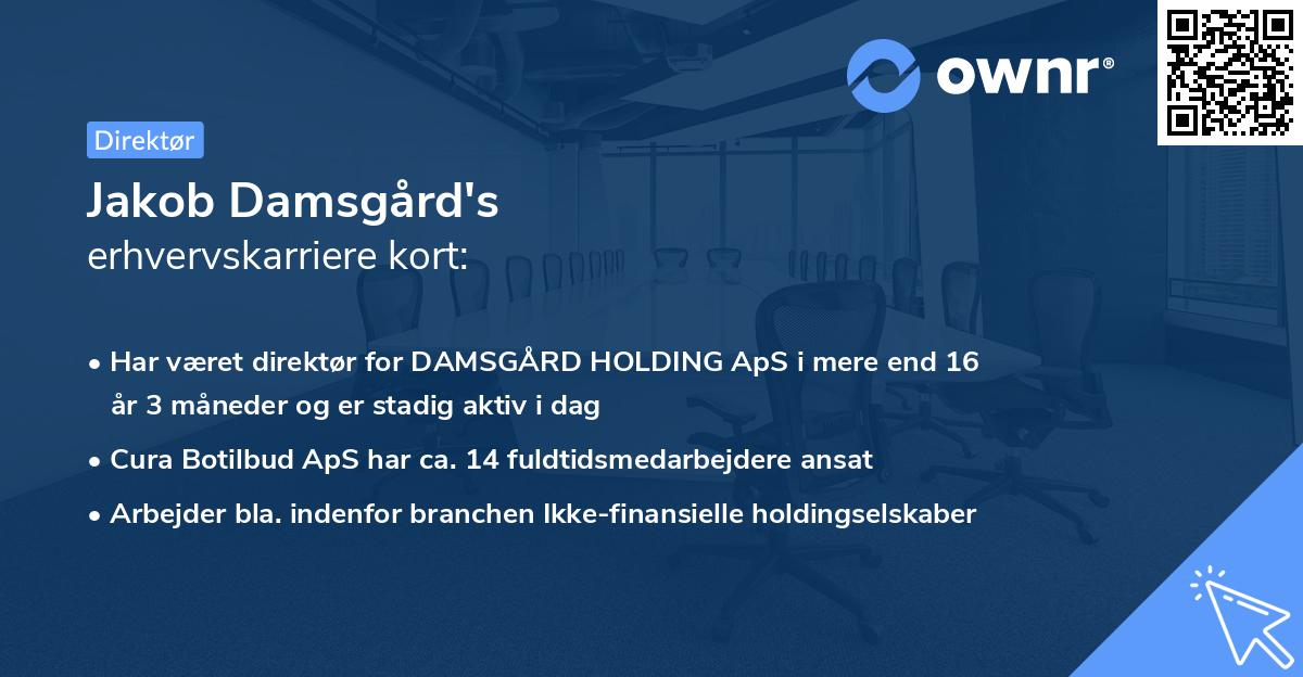 Jakob Damsgård's erhvervskarriere kort
