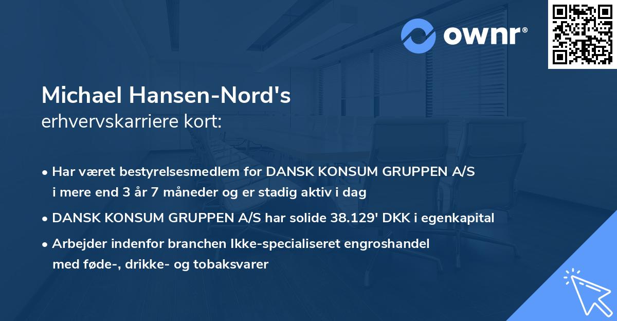 Michael Hansen-Nord's erhvervskarriere kort