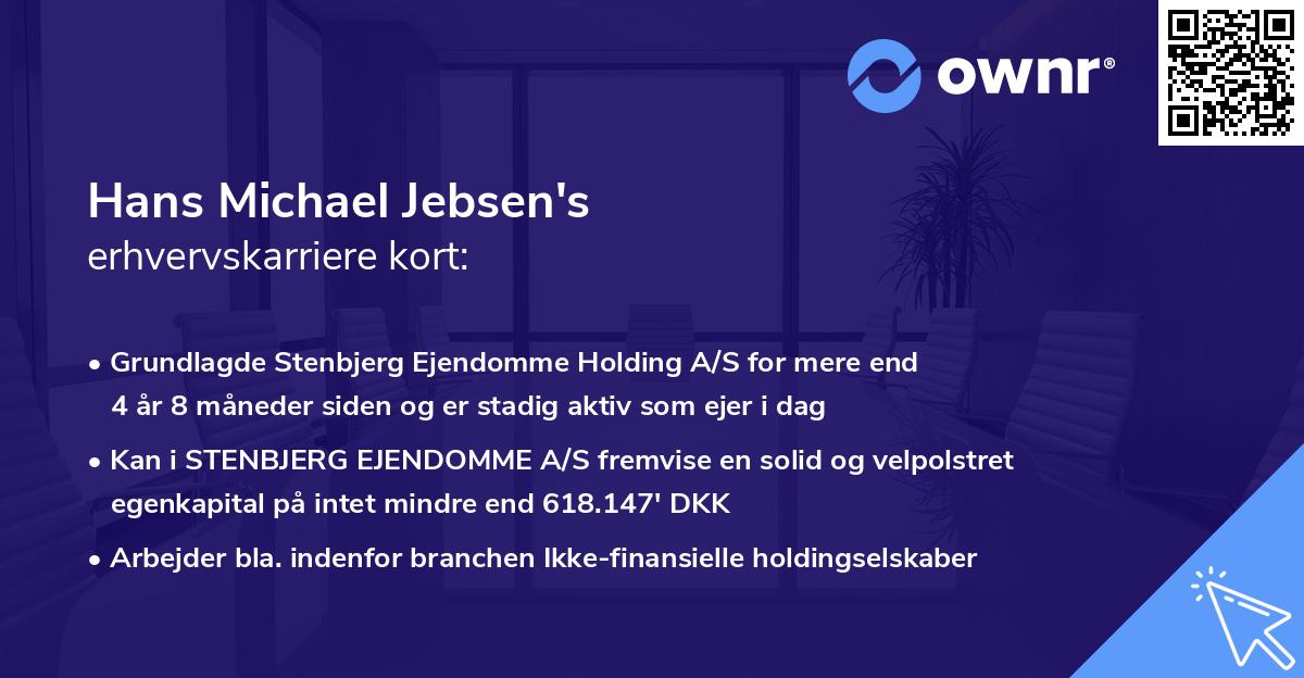 Hans Michael Jebsen's erhvervskarriere kort