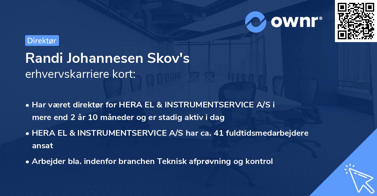 Randi Johannesen Skov's erhvervskarriere kort