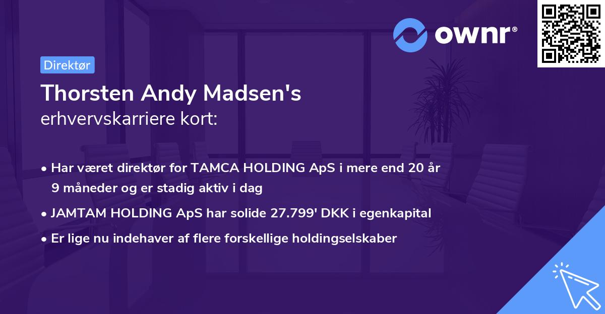 Thorsten Andy Madsen's erhvervskarriere kort