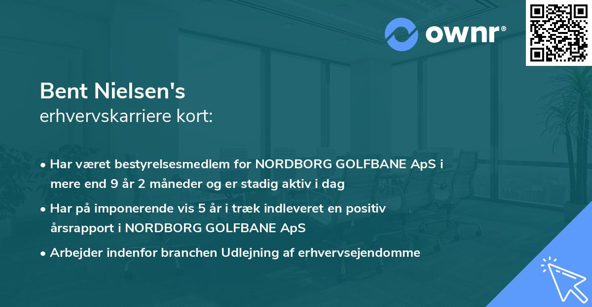 Bent Nielsen's erhvervskarriere kort