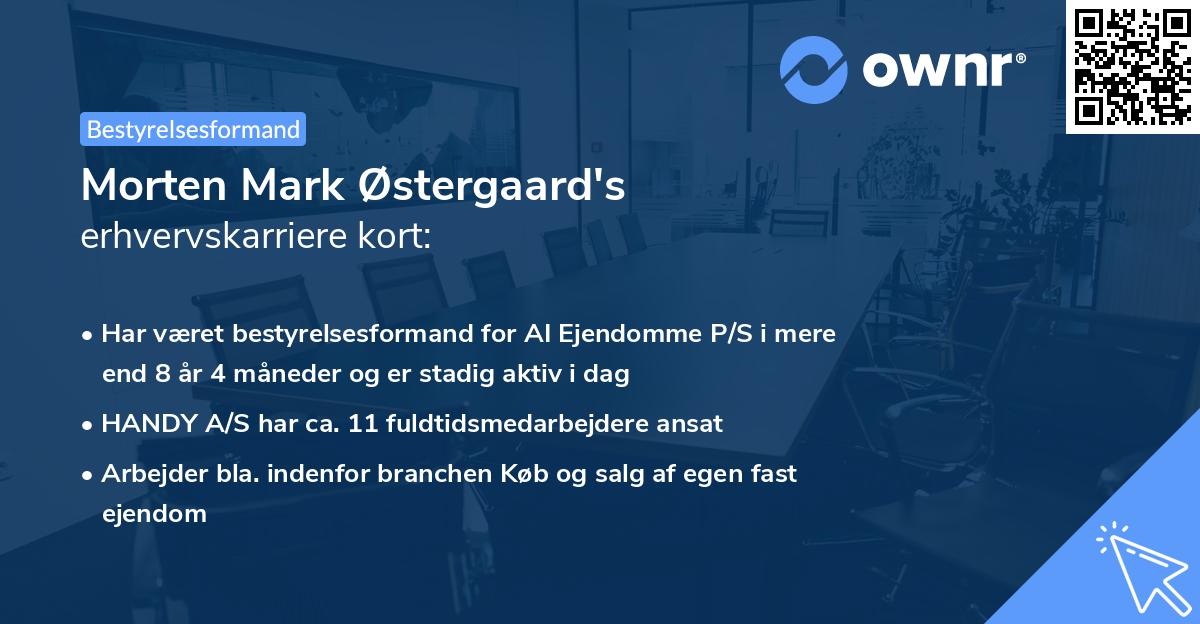 Morten Mark Østergaard's erhvervskarriere kort