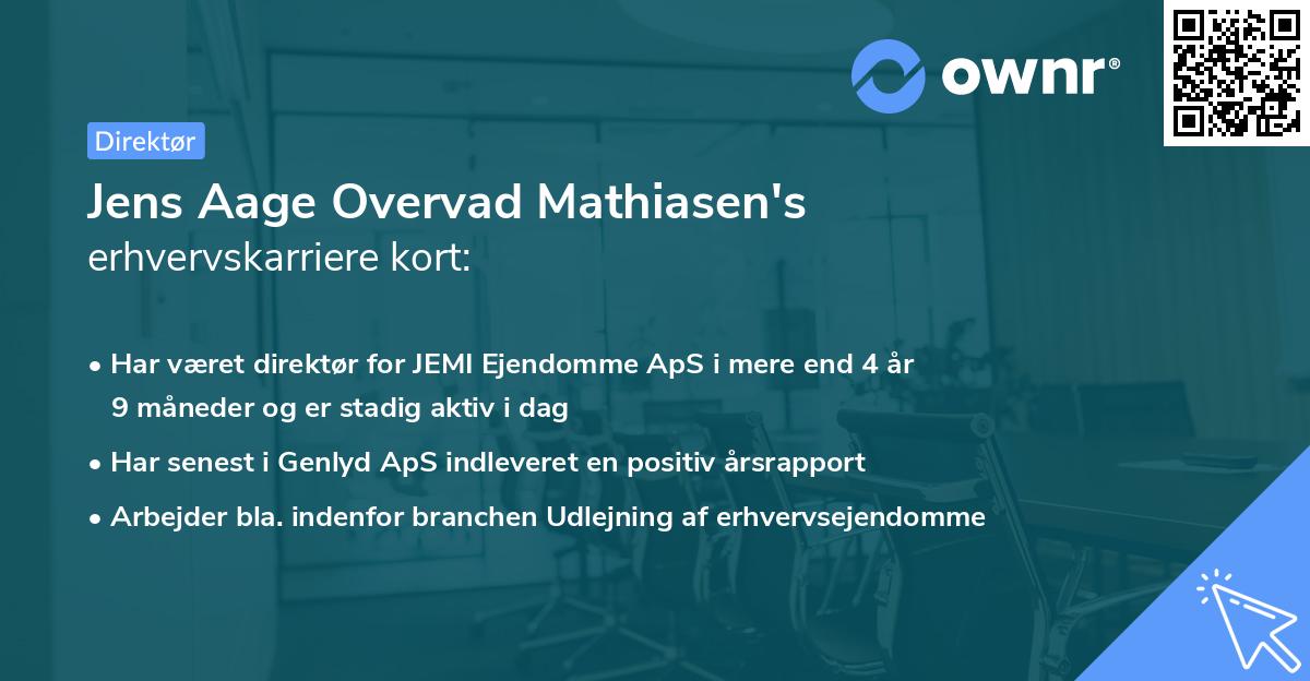 Jens Aage Overvad Mathiasen's erhvervskarriere kort