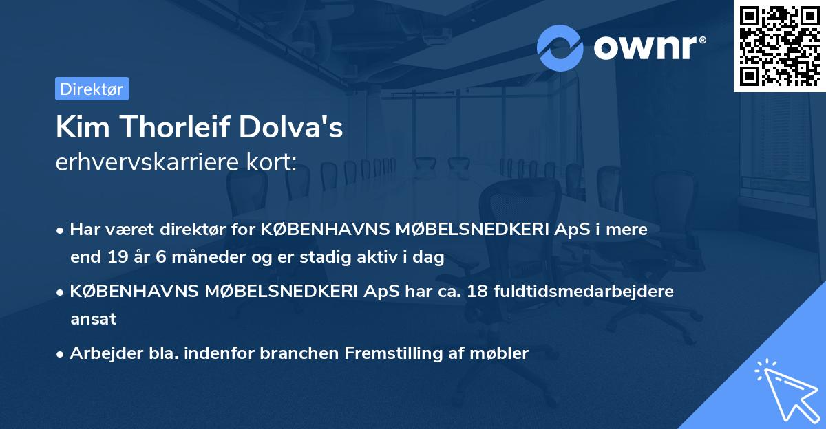Kim Thorleif Dolva's erhvervskarriere kort