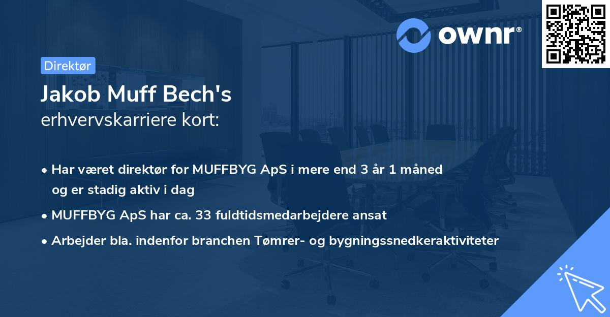 Jakob Muff Bech's erhvervskarriere kort