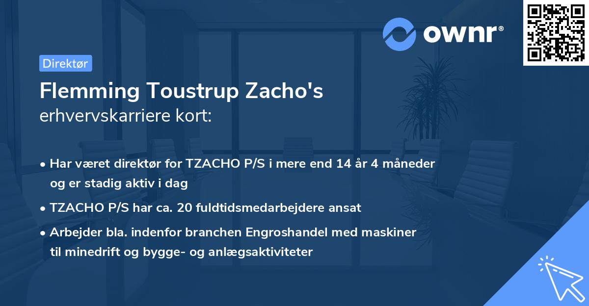 Flemming Toustrup Zacho's erhvervskarriere kort
