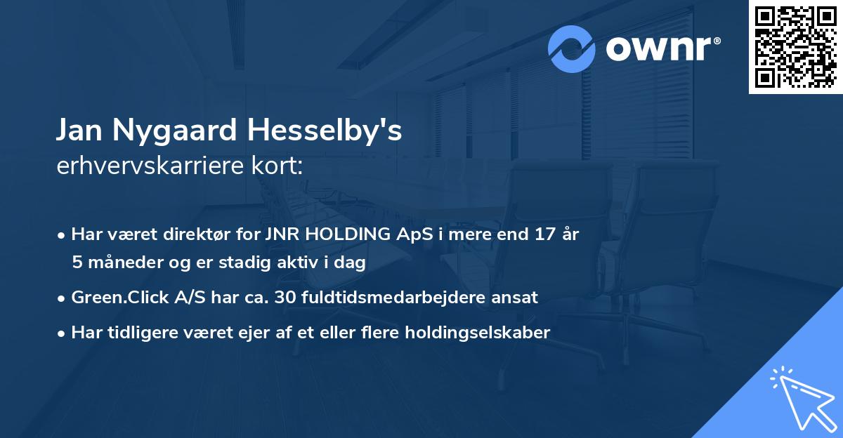 Jan Nygaard Hesselby's erhvervskarriere kort