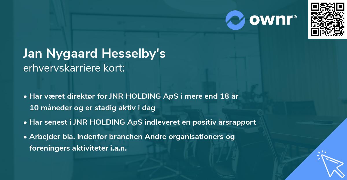 Jan Nygaard Hesselby's erhvervskarriere kort