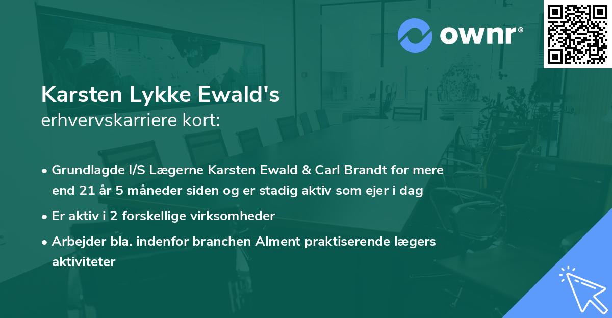 Karsten Lykke Ewald's erhvervskarriere kort