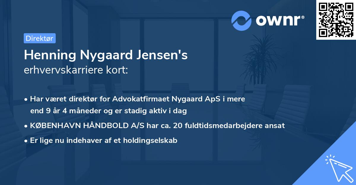 Henning Nygaard Jensen's erhvervskarriere kort