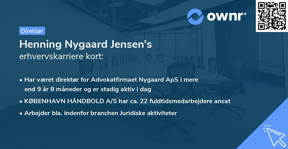 Henning Nygaard Jensen's erhvervskarriere kort