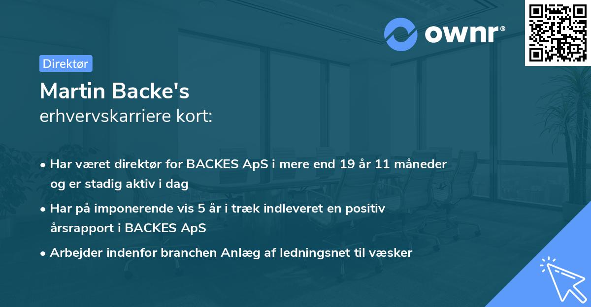 Martin Backe's erhvervskarriere kort