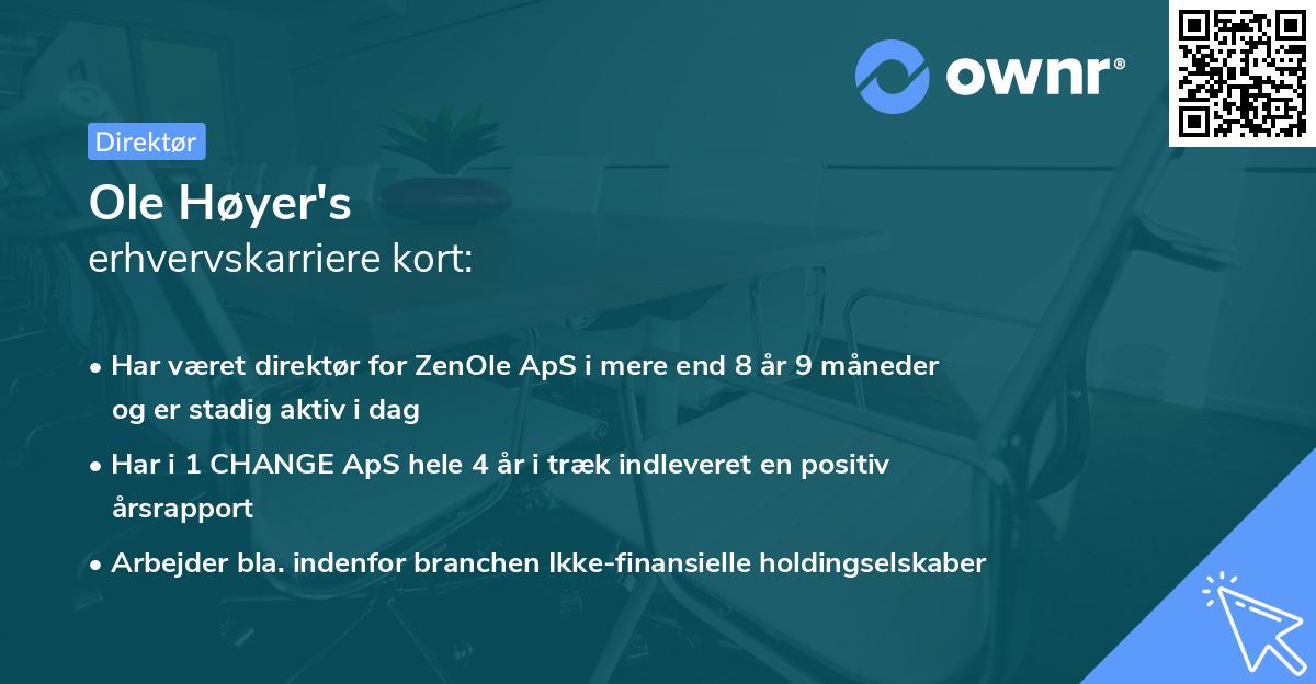 Ole Høyer's erhvervskarriere kort