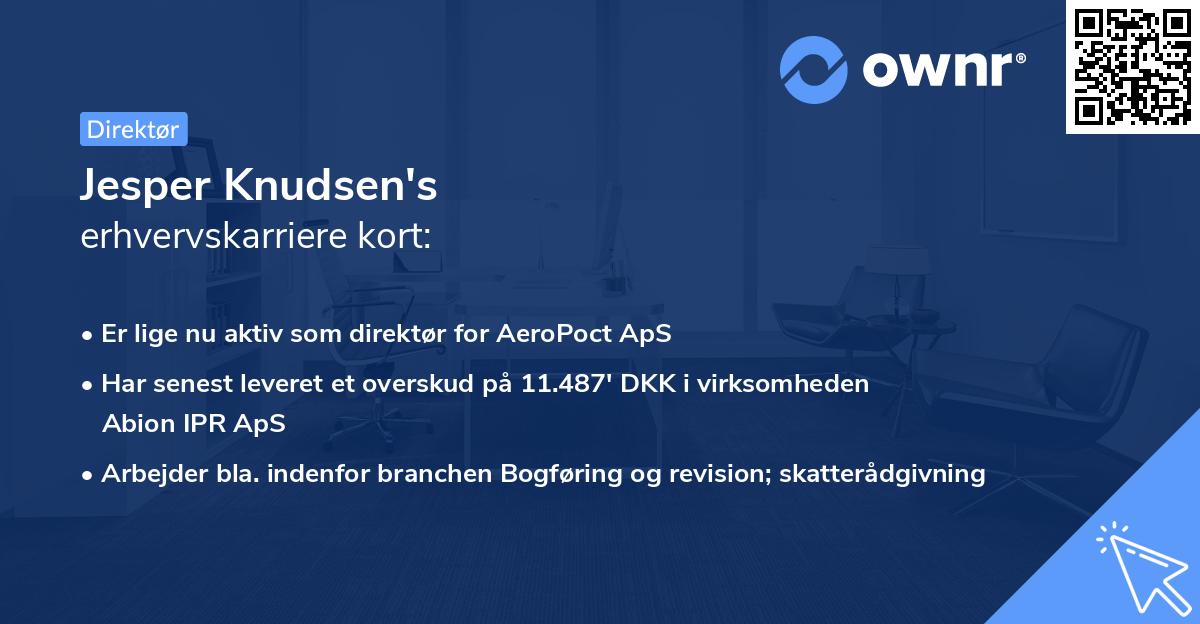 Jesper Knudsen's erhvervskarriere kort