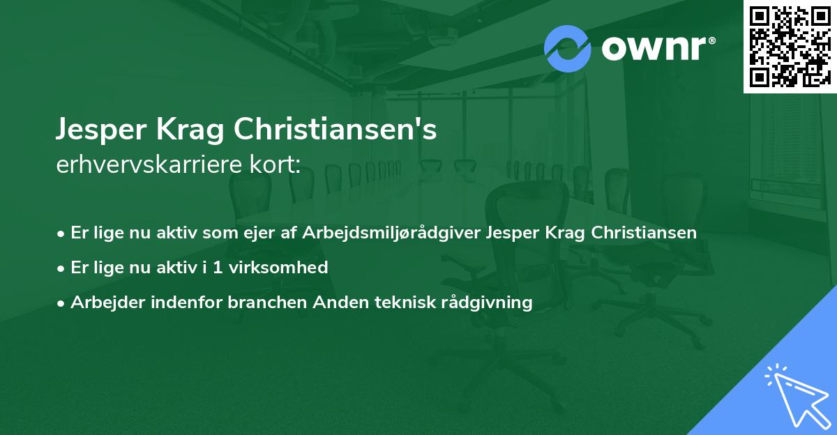 Jesper Krag Christiansen's erhvervskarriere kort