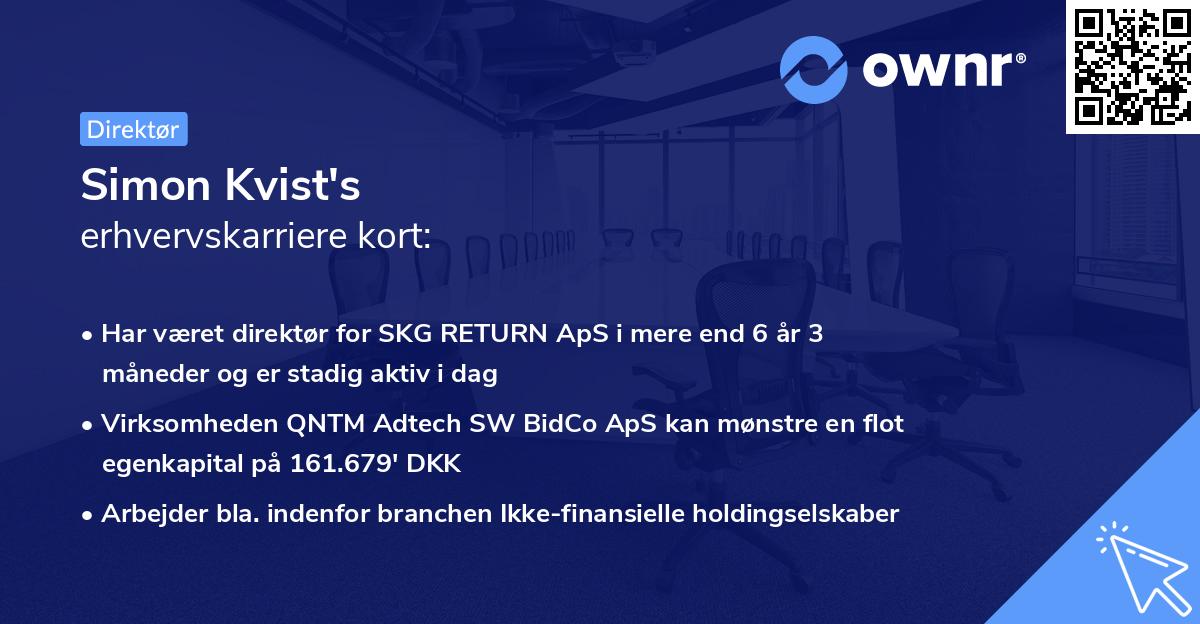 Simon Kvist's erhvervskarriere kort