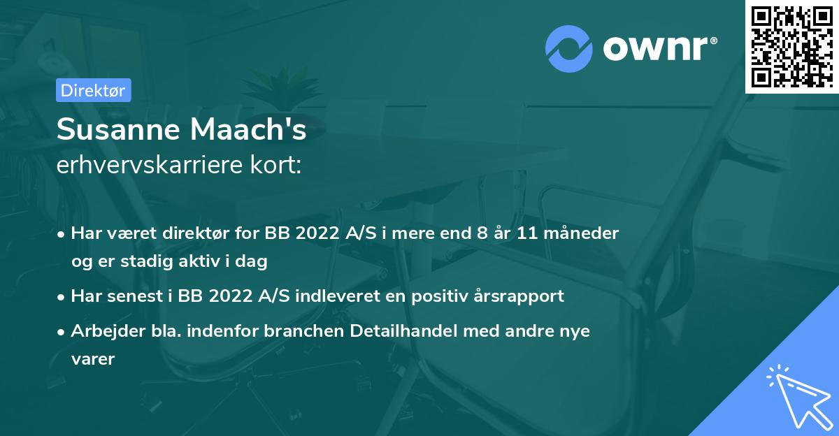 Susanne Maach's erhvervskarriere kort