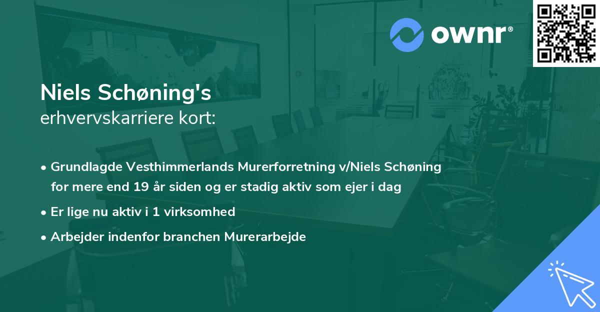 Niels Schøning's erhvervskarriere kort