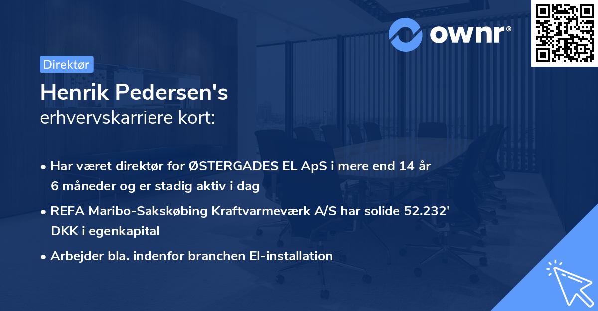 Henrik Pedersen's erhvervskarriere kort