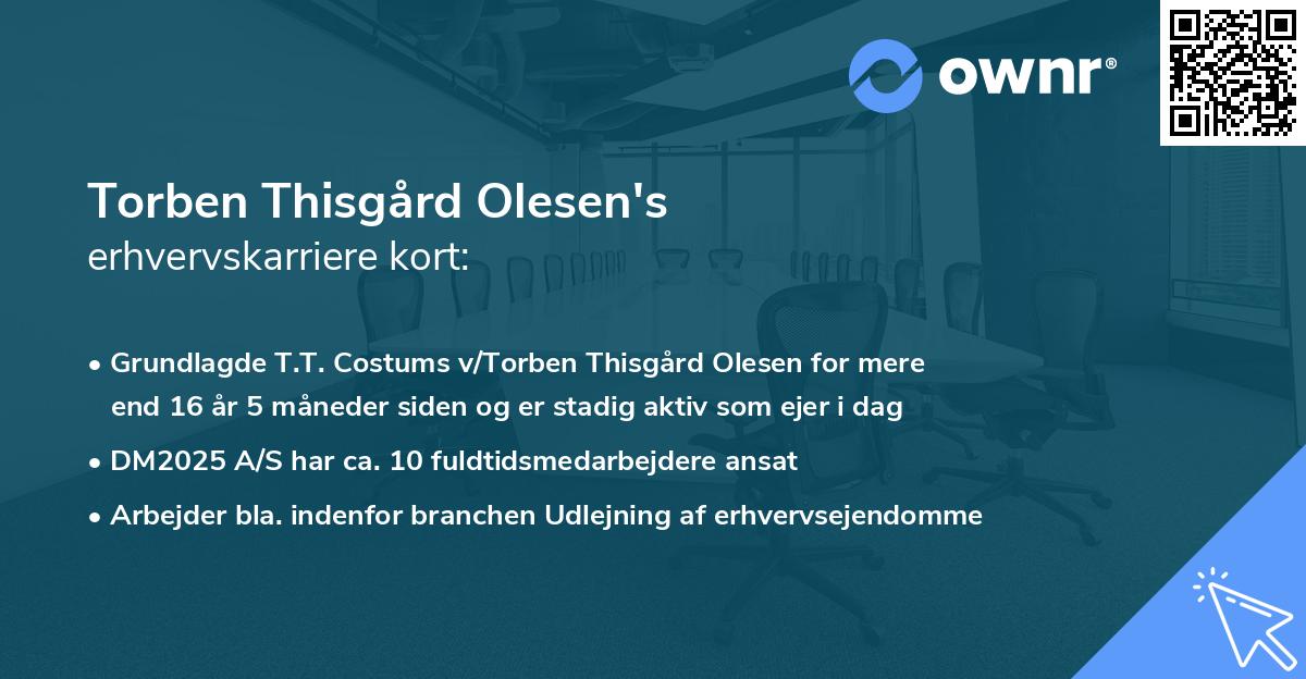 Torben Thisgård Olesen's erhvervskarriere kort
