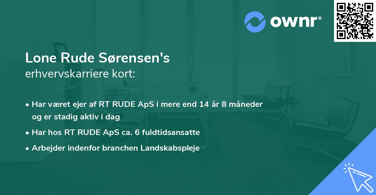Lone Rude Sørensen's erhvervskarriere kort