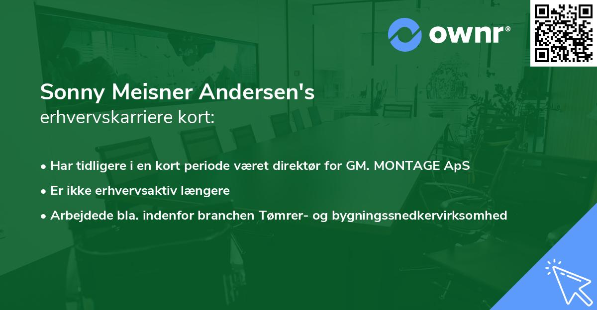 Sonny Meisner Andersen's erhvervskarriere kort