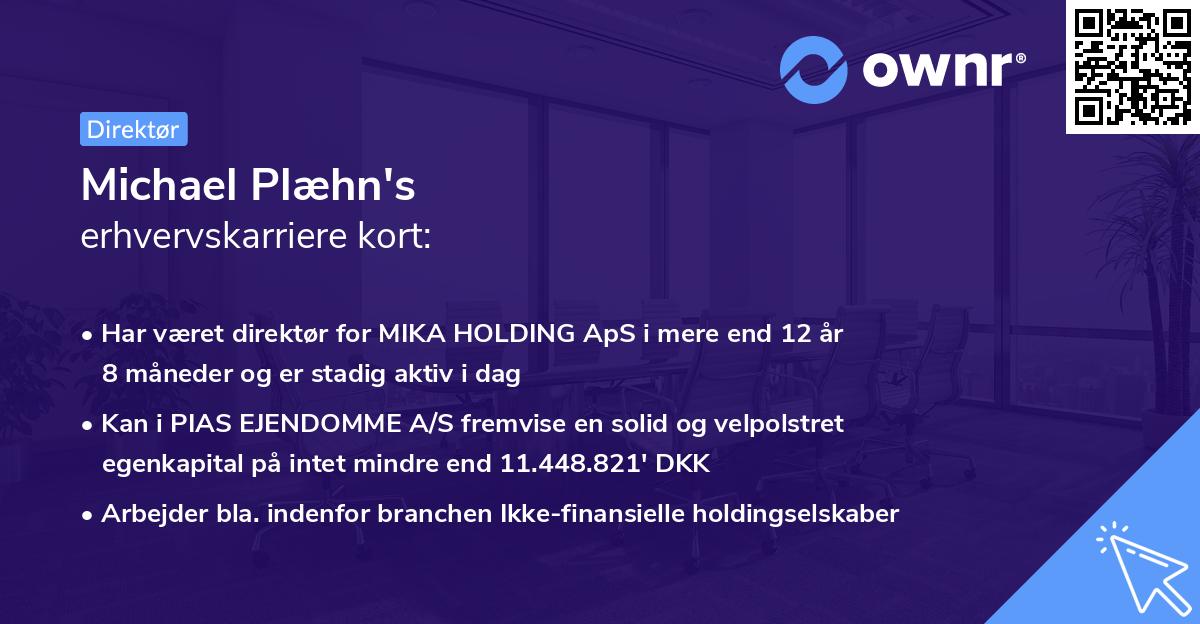 Michael Plæhn's erhvervskarriere kort