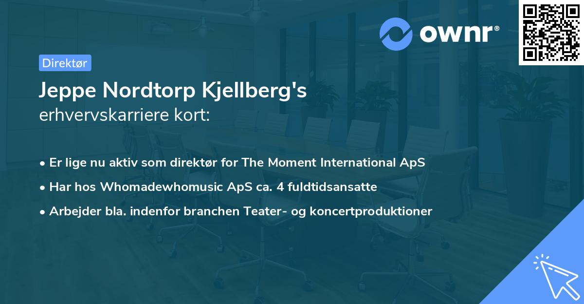 Jeppe Nordtorp Kjellberg's erhvervskarriere kort