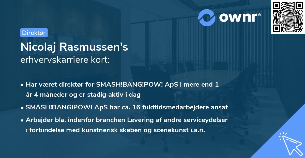 Nicolaj Rasmussen's erhvervskarriere kort