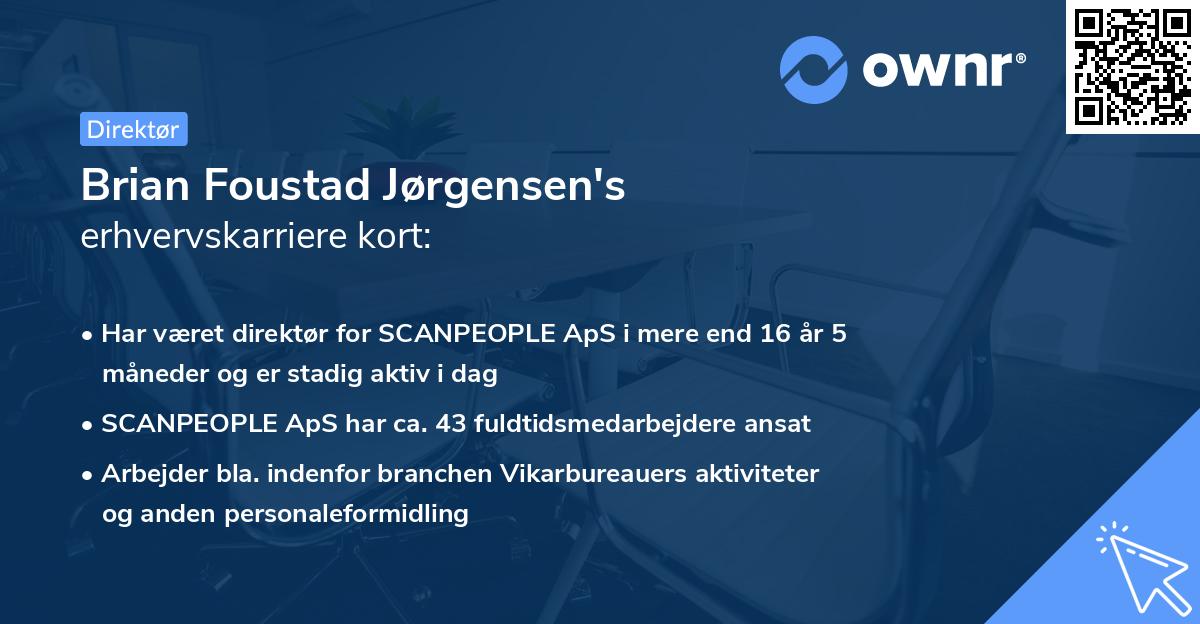 Brian Foustad Jørgensen's erhvervskarriere kort