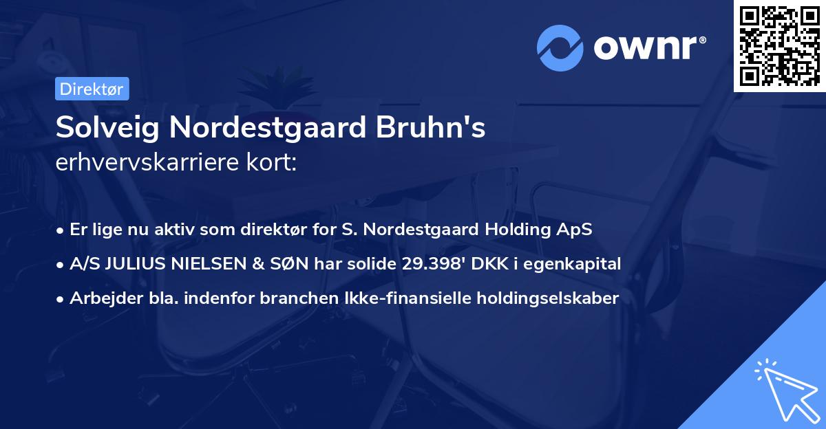 Solveig Nordestgaard Bruhn's erhvervskarriere kort