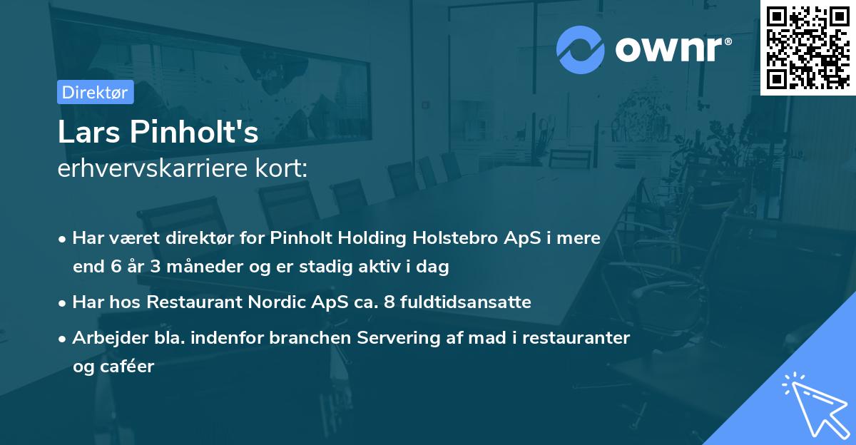 Lars Pinholt's erhvervskarriere kort