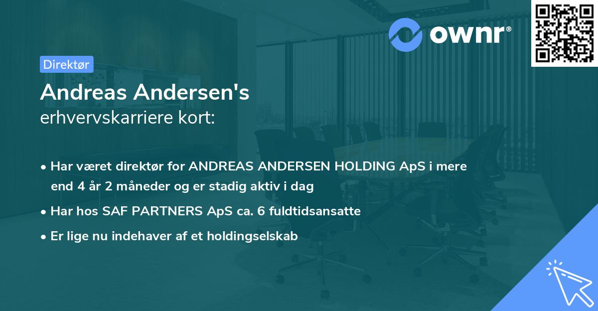 Andreas Andersen's erhvervskarriere kort