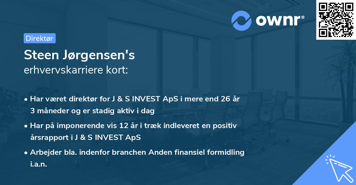 Steen Jørgensen's erhvervskarriere kort