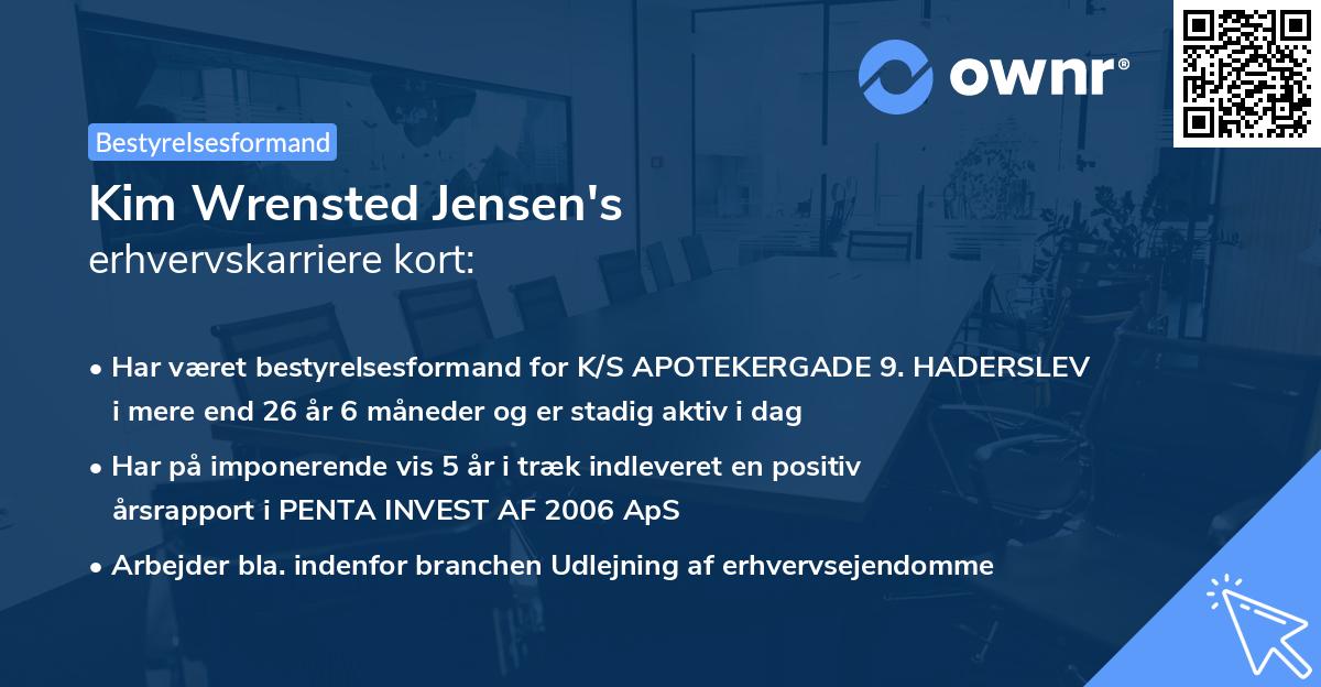 Kim Wrensted Jensen's erhvervskarriere kort